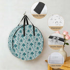 36 Inch Round Storage Bag 1 Pack,Ombre Turquoise Wild Flower Waterproof Wreath Storage Container with Handles&Zipper Farmhouse Leaves Herb Closet Organizer Bags Garland Box - Image 5