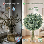 Artificial Mixed Eucalyptus Stems Leaves Bulk – 130pcs Realistic Greenery. - Image 3