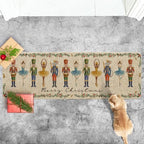 Artoid Mode Watercolor Nutcrackers Merry Christmas Welcome Decorative Doormat, Seasonal Winter Low-Profile Rug Runner Mat for Indoor Outdoor 24x72 Inch - Image 5