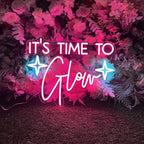 It's Time to Glow LED Neon Sign Transparent Acrylic Light Decor for Wedding Birthday Party Wall Home Bedroom Room Art Decoration with USB Light Modulator 5V by Unknown