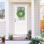 U'Artlines 23.6inch Front Door Boxwood Wreaths, Spring Summer Green Wreath - Image 5