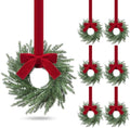 6 Pcs Christmas Small Norfolk Wreaths 12.6 Inch Xmas Pine Wreaths by Luinabio