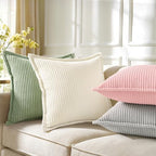 decorUhome Fall Corduroy Pink Throw Pillow Covers 22x22 Set of 2 - Image 4