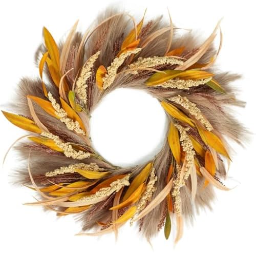 Fall Wreath 22-24inch Autumn Door Wreath for Home Front Door Decor by TIVMIK