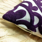 Alysheer Embroidered Decorative Throw Pillow Cover 18"x 18" Set of 2,Purple - Image 4