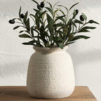 Ceramic Flower Vases Home Decor, Rustic Farmhouse Decorative Vase Pottery Wide-Mouth Vases for Home Decor Table Living Room Entryway Mantel Bookshelf Bedroom Bathroom Kitchen - 7.48" W by ooit