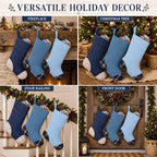 3 Pcs Denim Christmas Stockings Western Xmas Hanging Socks - Image 5
