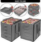 ProPik Christmas Ornament Storage Boxes with Dividers - 5 Separate Trays - Ornament Holder - Keeps 100 Holiday Ornaments - Durable Carrying Bag Handles Organizer Storage Box (Gray) - Image 3