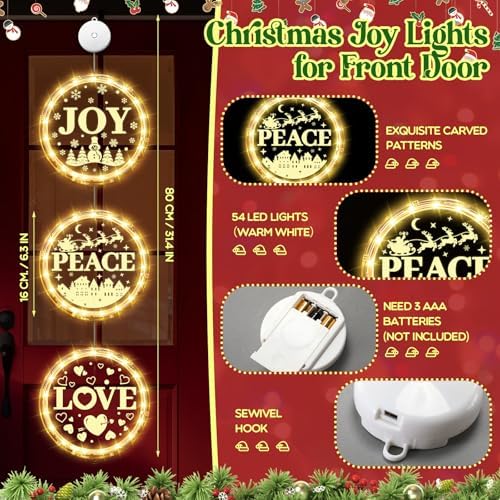 Retisee Joy Christmas Window Lights 6.3 Inch LED Sign with Timer,Trendy - Image 2