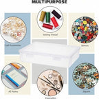 Qunclay Plastic Storage Box with Lid, 6 Pcs, 10.6'' x 7.7'' x 2'' - Image 4
