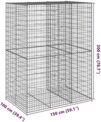 vidaXL Gabion Basket with Cover 59.1"x39.4"x78.7" Galvanized Iron - Image 3