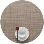 Chilewich Mini Basketweave Placemats, Round Woven Placemats Set of 4 by Chilewich