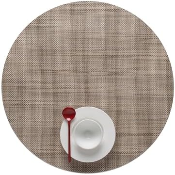 Chilewich Mini Basketweave Placemats, Round Woven Placemats Set of 4 by Chilewich