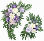 Artificial Wedding Arch Flowers Kit(Pack of 2) for Wedding Decor Ceremony and Reception Backdrop Decoration (Purple) by BMQDSM