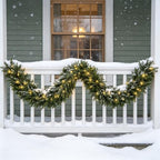 HipTree 9FT Real Touch Lighted Christmas Cedar Garland with Lights String - Image 4