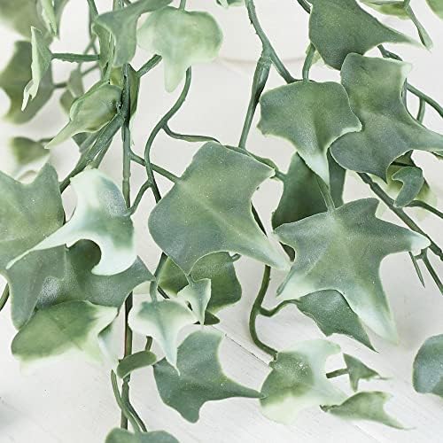 Factory Direct Craft Weather Resistant Variegated Hanging Needlepoint English Ivy Bush Fake Greenery Cascading Ivy for Indoor and Outdoor Arrangements - Image 3