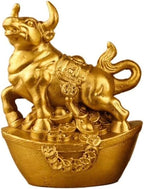 Brass Ox Statues Chinese Feng Shui Zodiac Statue Small Lucky Figurine Animal Sculpture Ornament for Home Office Decor (Ox) by Unknown