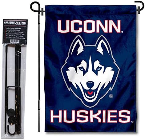 Connecticut Huskies Garden Flag with Stand Holder by CollegeFlagsandBannersCompany