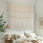 Flber Macrame Curtain Doorway Window Decor Boho Room Divider 52" W*56" L - Image 4