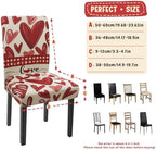 Valentines Chair Covers Set of 4 Watercolor Rose Stretch Parsons Slipcover - Image 3
