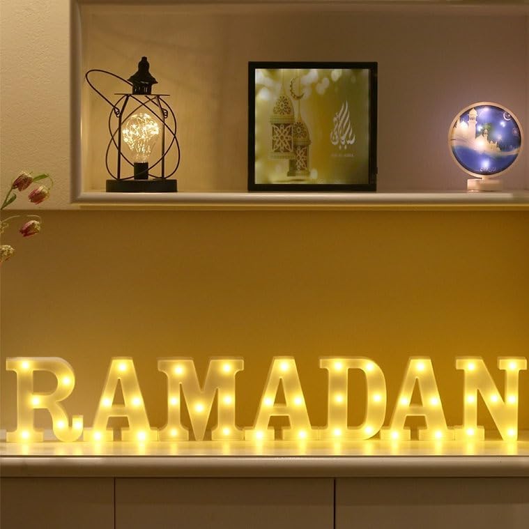 Ramadan Kareem LED Letters - Ramadan Festival Lighted Window Decorations Light-up Signs for Wall Décor, Home, Bedroom, Cafe, Office, Birthday, Housewarming, Gift Supplies - Image 2
