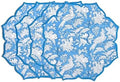 CPC Blue Sapphire Block Print Cotton Floral Placemat 15x15 Inch, Set of 4 by COTTONPRINTCLUB