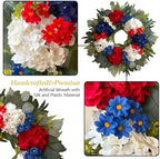 WANNA-CUL 24 Inch Patriotic Labor Day Wreath, Red White Blue - Image 5