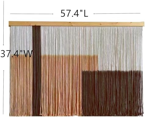 Sdjazl Woven Boho Macrame Wall Hanging Home Decor Tapestry Dip-Dyed Large Modern Handmade Colorful Mountain Landspace for Living room (black1) - Image 7
