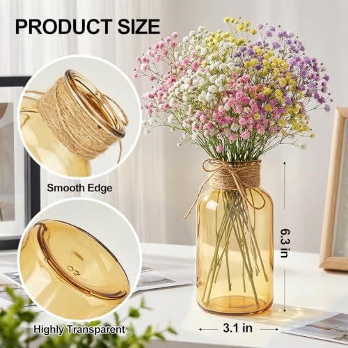 12Pack Mason Jars for Centerpiece Glass Flower Bud Vase Gold Vases - Image 2