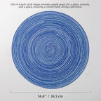BARoyal Round Placemats Set of 12 Woven Placemats Washable Braided Table Mats for Dining Table Heat Resistant Non-Slip Circle Place Mats(Royal Blue) - Image 6