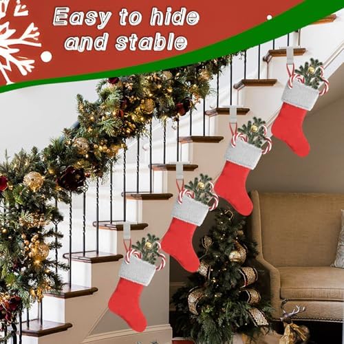 Christmas Stocking Holder for Mantel Fireplace Metal Stocking Hangers Hanging Hooks Heavy Duty Weighted Stocking Holder Bases for Xmas Shelf Fireplace Stair Decor (4, Silver) - Image 7