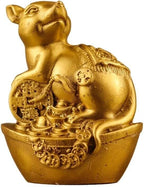 Brass Rat Statues Chinese Feng Shui Zodiac Statue Small Lucky Figurine Animal Sculpture Ornament for Home Office Decor (Rat) by Unknown