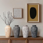 Rustic Vase, 11 inch Large Terracotta Flower Vase, Farmhouse Ceramic Pottery, Distressed Farmhouse Decor for Living Room, Shelf, Entryway, Room Decor, Black Bronze - Image 5