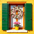 Front Door Wreath, 22 Inch Summer Fall Wreath Handmade Peony Rose Door - Image 5