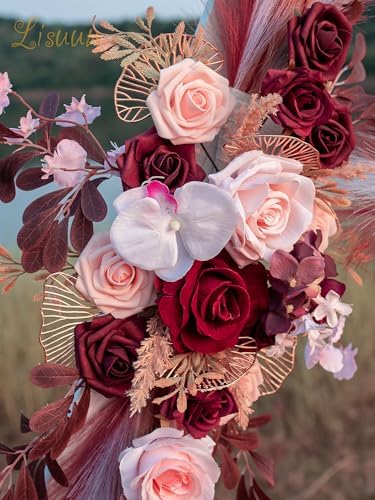 Lisuun Artificial Wedding Arch Flowers, 2 Large Floral Swags - Image 7