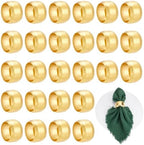 100 Pcs Napkin Rings Round Napkin Holder Rings for Cloth Table Decorations, Gold Decorative Dining Table Setting for Valentine's Day Wedding Anniversary Birthday Dinners Party by INTERWARM