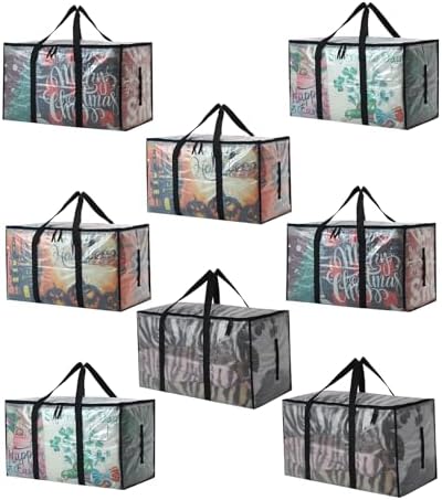 8 Pack Heavy Duty 93L (24.5 Gallon) Stackable Plastic Storage Bins with Lids, Clear Totes – For Home Organization and Storage, Sturdy and Reusable Alternative to Moving Bags by Unknown