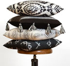 Black & White Decorative Throw Pillow Covers, Set of 4, 18x18 Inch Geometric Ikat Textured Accent Pillow Cover 4 Pack - Image 5