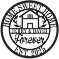 Personalized Home Sweet Home Metal Sign,Custom Name Housewarming Gift for Couples,New Home Wall Decor for Living Room & Porch,Outdoor Entryway Sign (Style 4) by OWFCBEI