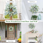 24 Inch Fall Wreath for Front Door Artificial FloralWreath - Image 6