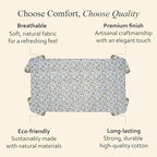 CPC Tablecloth 100% Cotton 70x108 Inch Indian Block Print Rectangle Table Cover, Blue Table Cloth for Weddings, Spring/Summer, Barbeque - Harvest Bloom - Image 6