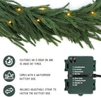 9ft Christmas Garland with Lights, Norfolk Pine Garland, Realistic - Image 6