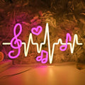 SYLHOME Led Neon Light Sign Music Note Heartbeat Studio Bedroom Wall Decor by SYLHOME
