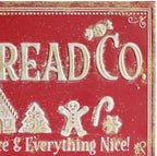 30" Vintage Metal Christmas Wall Sign - Gingerbread Co. Rustic Wall Mount Holiday Decor Distressed Wall Hanging Iron Painting Plaque Christmas Wall Art for Home Mantel Porch Bakery (Red#3) - Image 7
