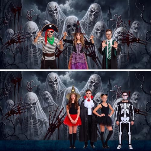 WovWeave 7 x 16 Ft Halloween Garage Door Cover Banner, Skull - Image 5