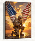 July 4th Patriotic Canvas Wall Art 4th of July USA Decorations American Flag Angel Soldier Picture Wall Decor Independence Day Home Decor 20x24in by HomeifHue