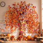 Yinder 41 Pcs Autumn Tree Decorations Set for Classroom Room Include Artificial Maple Garlands and Vines Maple Leaf Cards with Kraft Paper Tape for Fall Classroom Home Room Party Indoor Outdoor Decor - Image 6