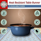 Heat Resistant Table Runner, 39 x 12 Inch - Crystal Blue Design - Image 5
