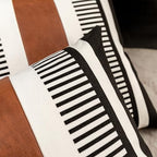 Decorative Striped Throw Pillow Cover 26x26 Inch Black White & Brown - Image 5