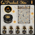 MTLEE 20 Set Ramadan Mubarak Scented Candle with Organza Bag and Cards Ramadan Gifts Eid Candles Muslim Scented Light Islamic Party Favors Gifts for Home Muslim Islam Festival Holiday Decor(Black) - Image 4